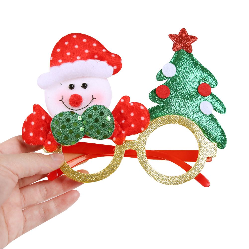 6 Pcs Christmas Glasses Frames Christmas Decoration Accessories Costume Eyeglasses for Christmas Party Supplies