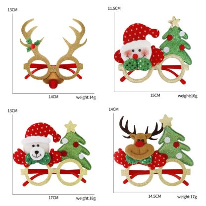 6 Pcs Christmas Glasses Frames Christmas Decoration Accessories Costume Eyeglasses for Christmas Party Supplies