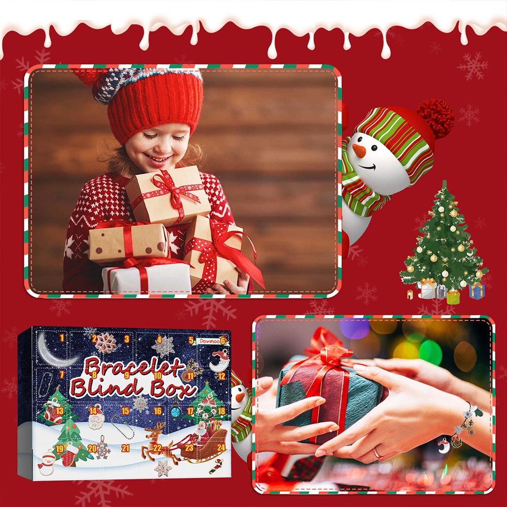 Christmas Advent Calendar Diy Bracelet Box Advent Calendar 24-Frame Calendar Surprise Bell Box