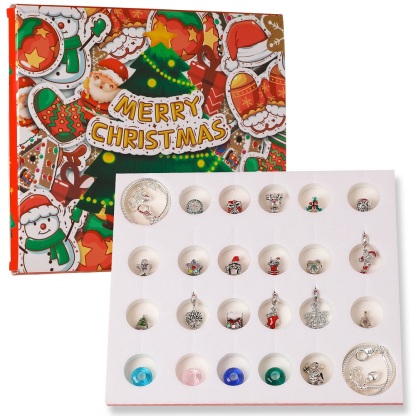 Advent Calendar Charm Box 24 Christmas Countdown Calendar Surprise Blind Box DIY Charms Bracelet Set Christmas Gifts