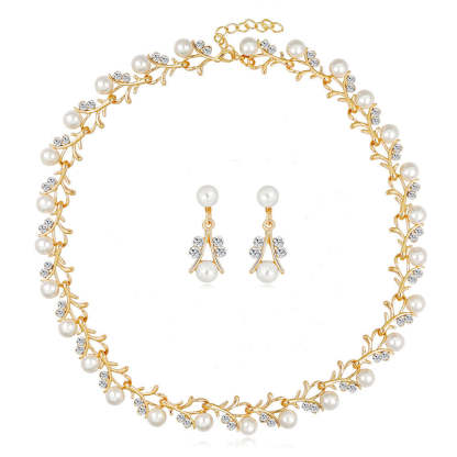 Pearl Jewelry Set Pearl Wedding Jewelry Gold Wedding Jewelry Bridesmaid Jewelry Bridal Jewelry Set