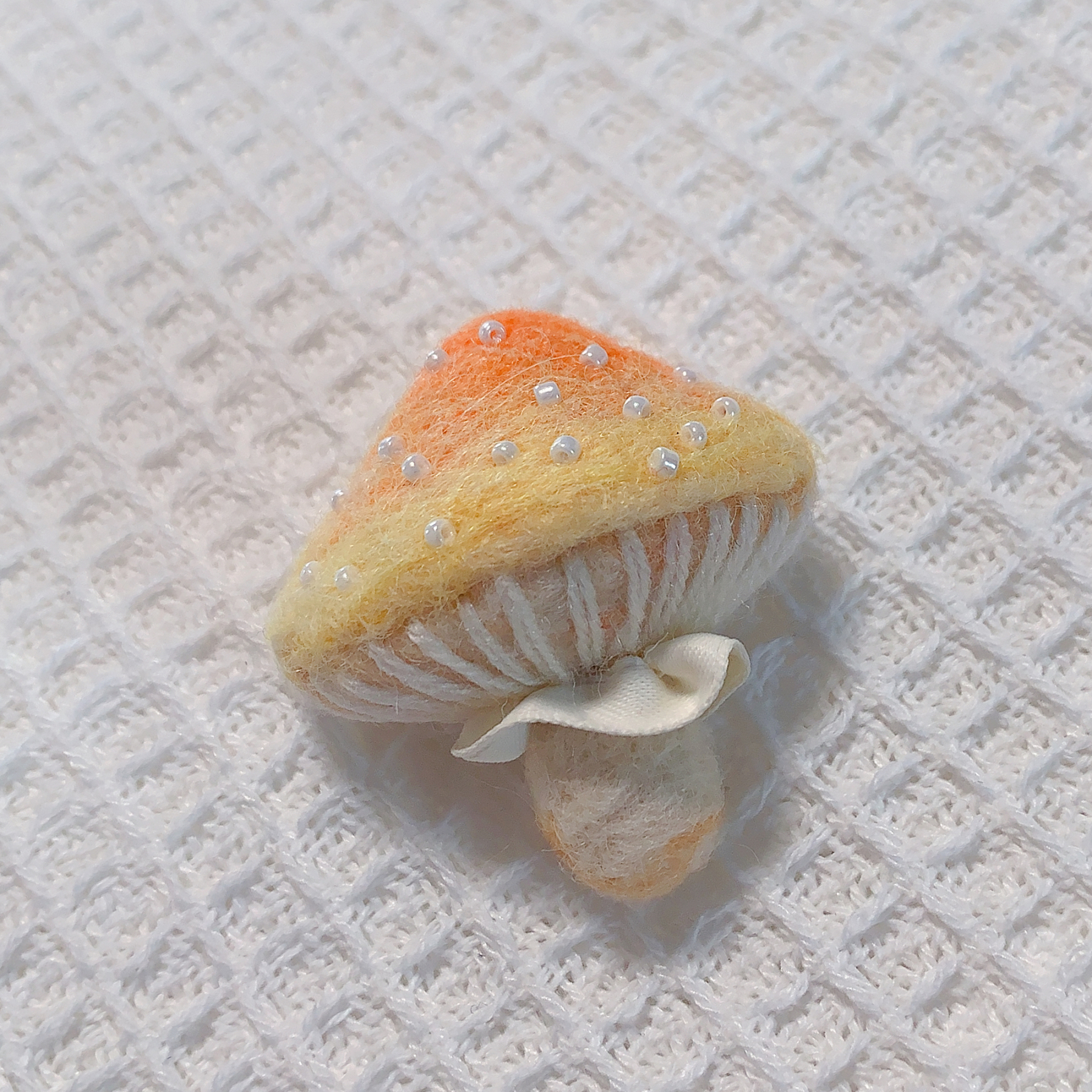 Whimsical Handmade Felt Mushroom Brooch - Unique Nature-inspired Accessory