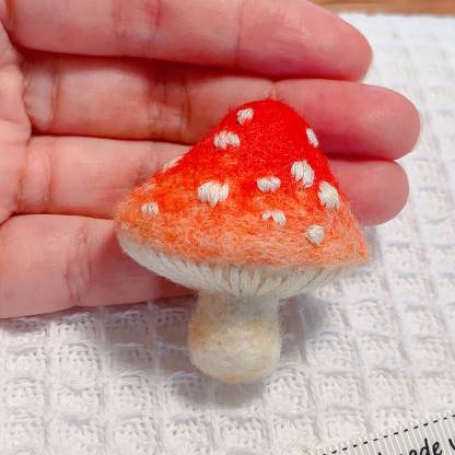 Whimsical Handmade Felt Mushroom Brooch - Unique Nature-inspired Accessory