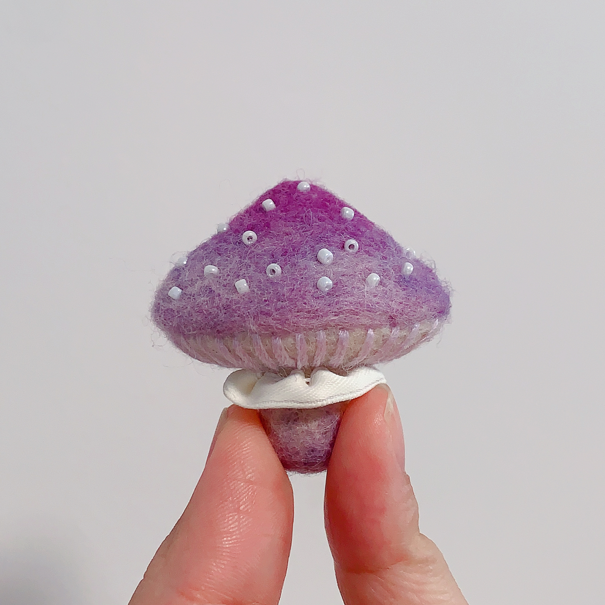 Whimsical Handmade Felt Mushroom Brooch - Unique Nature-inspired Accessory