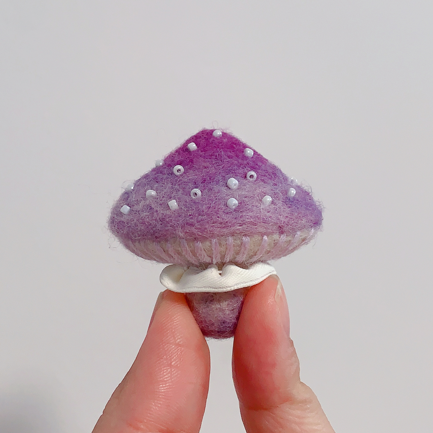 Whimsical Handmade Felt Mushroom Brooch - Unique Nature-inspired Accessory