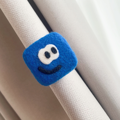 Adorable Handmade Felt Mushroom Brooch - Triangle Circle Square Design