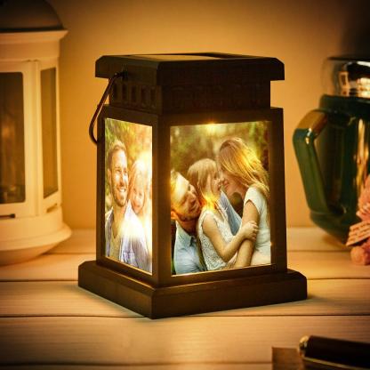 Anniversary Gifts for Couple, Personalized Photo Lantern Nightlight Lamp Memorial Lamp Solar Garden Light