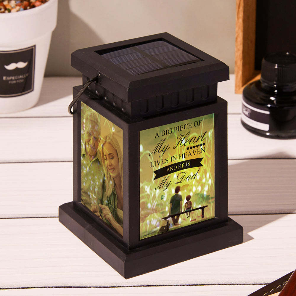Anniversary Gifts for Couple, Personalized Photo Lantern Nightlight Lamp Memorial Lamp Solar Garden Light