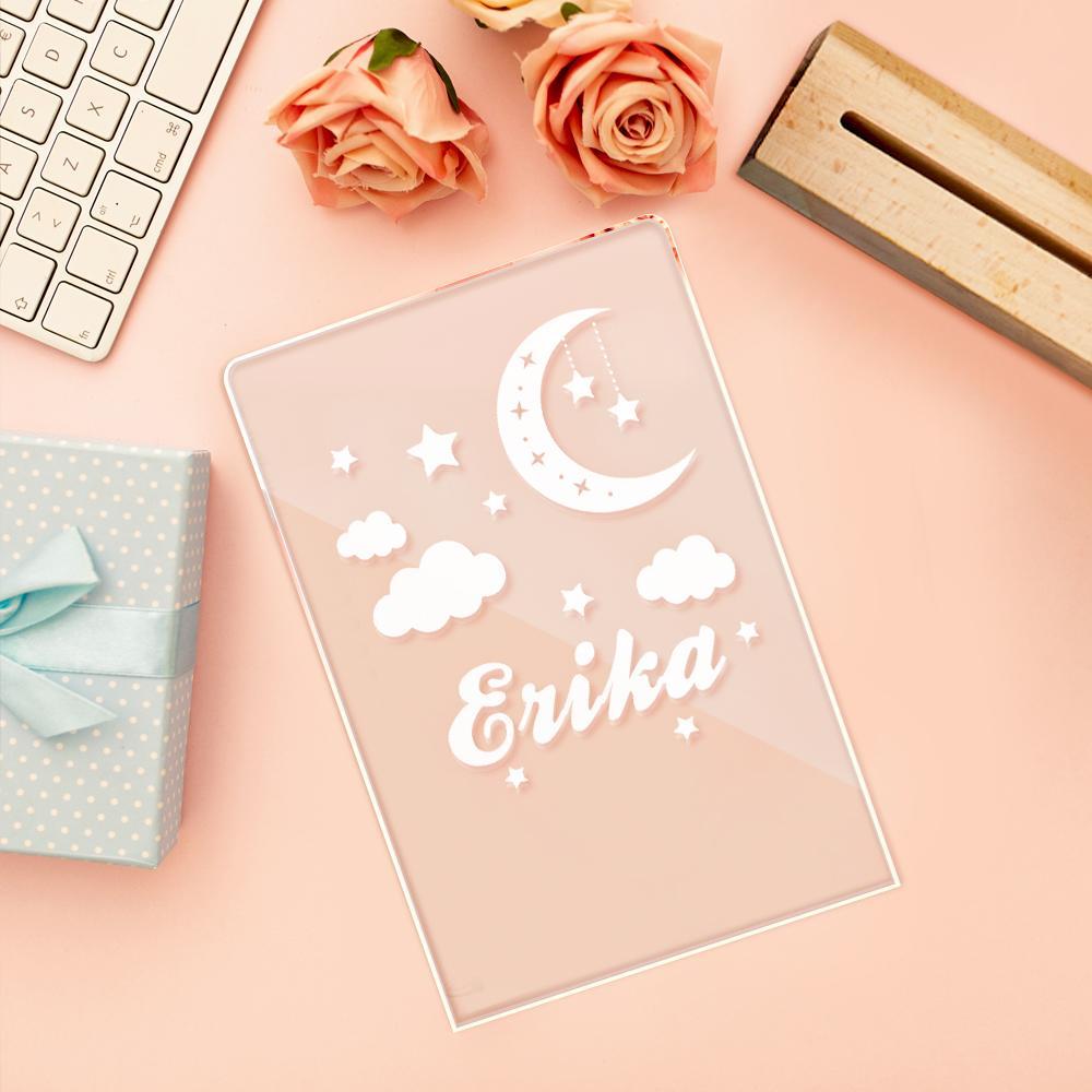 Custom Night Light Table Lamp For Kids Stars Moon And Clouds