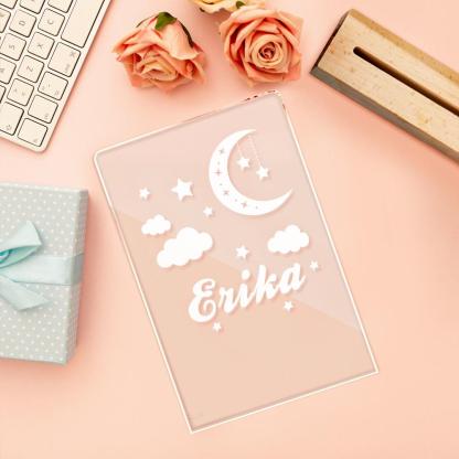 Custom Night Light Table Lamp For Kids Stars Moon And Clouds