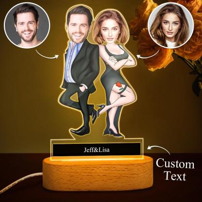 Customizable Biography Lettering Personalized Comic Night Light