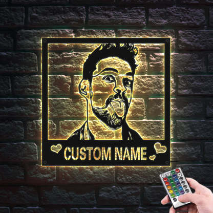 Custom Metal Sign LED Light Personalized Photo Sign Wall Art Home Decor Gift