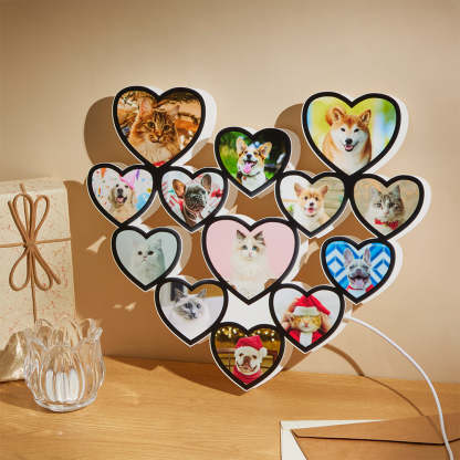 Personalized Photo Love Heart Night Light LED Lamp Decoration for Wedding