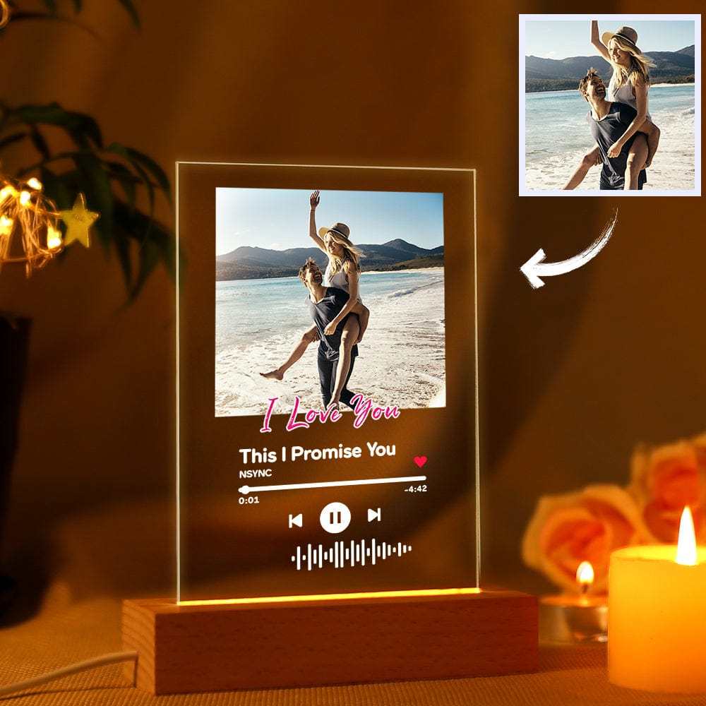 Custom Scannble Keychain/Plaque/Night Light Gifts For Lover Decorated Letter - I Love You