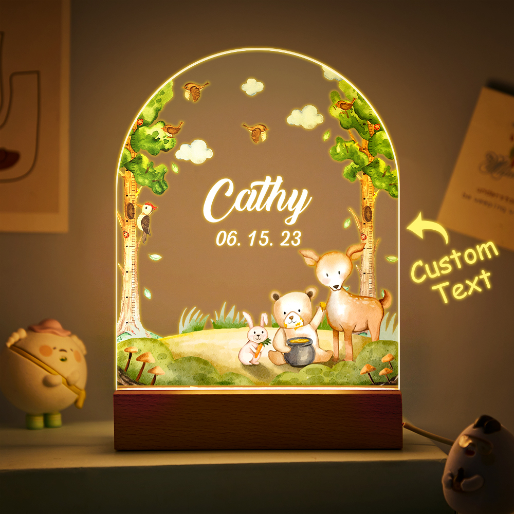 Custom Name Christmas Tree Personalized Santa Elk Night Light Bedroom Christmas Gift 3D Room Decor Night Light Desk Lamp Night Light Gift