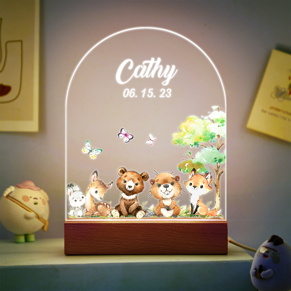 Custom Name Christmas Tree Personalized Santa Elk Night Light Bedroom Christmas Gift 3D Room Decor Night Light Desk Lamp Night Light Gift