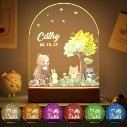 Custom Name Christmas Tree Personalized Santa Elk Night Light Bedroom Christmas Gift 3D Room Decor Night Light Desk Lamp Night Light Gift