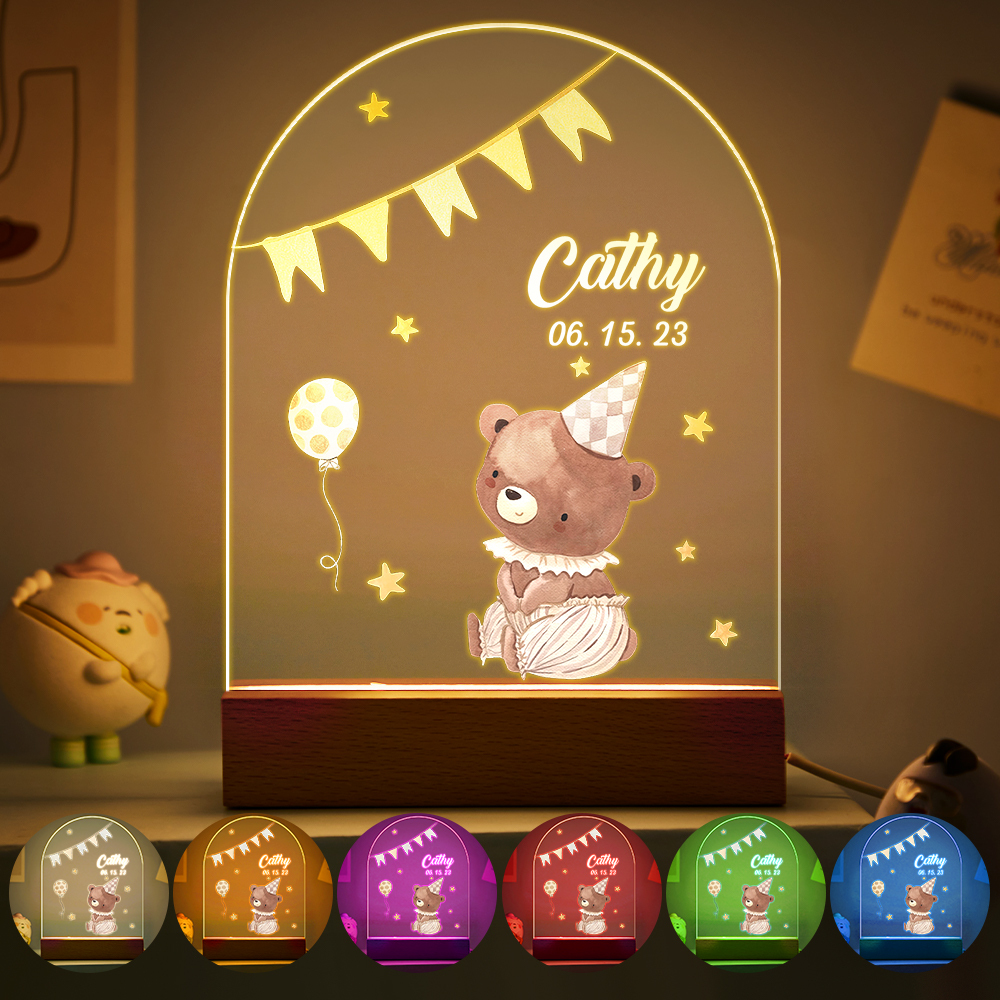 Custom Name Christmas Tree Personalized Santa Elk Night Light Bedroom Christmas Gift 3D Room Decor Night Light Desk Lamp Night Light Gift