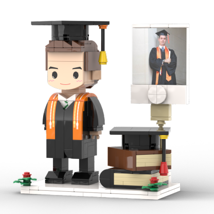 Full Body Customized 1 Person Brick Figures with Photo Graduation Season Theme Graduation Gift