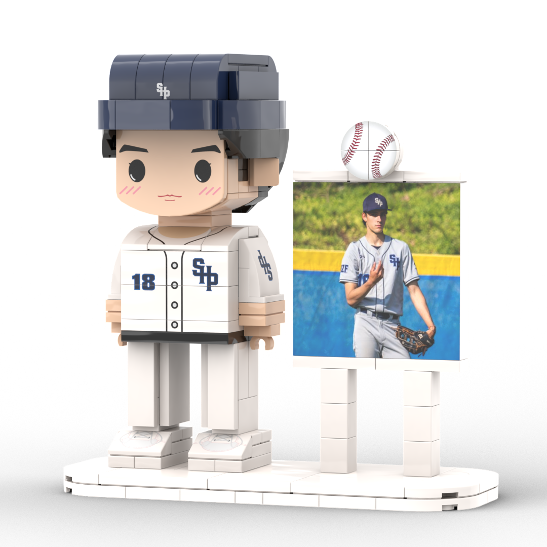 Full Body Customized 1 Person Brick Figures with Photo Baseball Theme Gift Birthday Gift Valentines Gift Father's Day Gift for Ballplayer