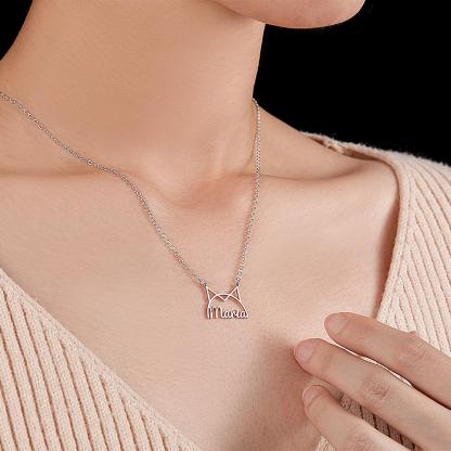 Personalized Pet Name Necklace for Women Pet Lover Memorial Pendant Necklace Cat Animal Pendant Jewelry Gift