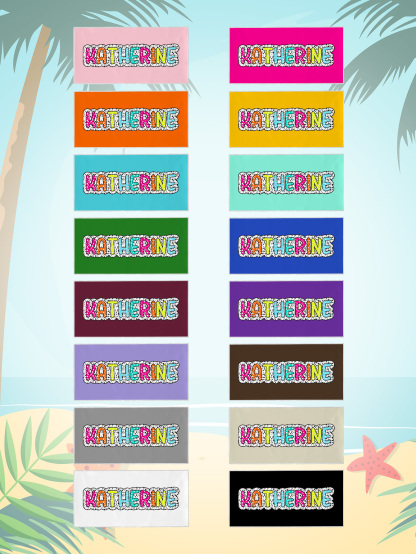 Personalized Dalmatian Dots Beach Towel with Rainbow Name Summer Vacation Bridesmaid Party Gift for Her