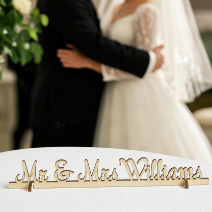 Personalized Mr and Mrs Wood Tabletop Wedding Sign Keepsake Wedding Table Decor