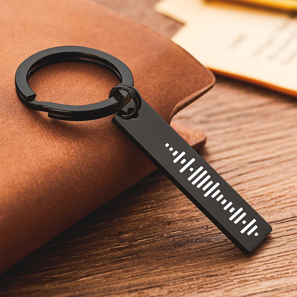 Custom Engraved Music Code Song 3D Bar Keychain with Text