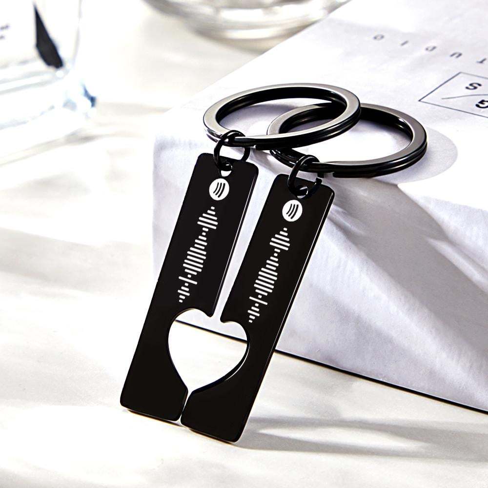 Custom Music Code Keyring With Text Gifts 4 Color