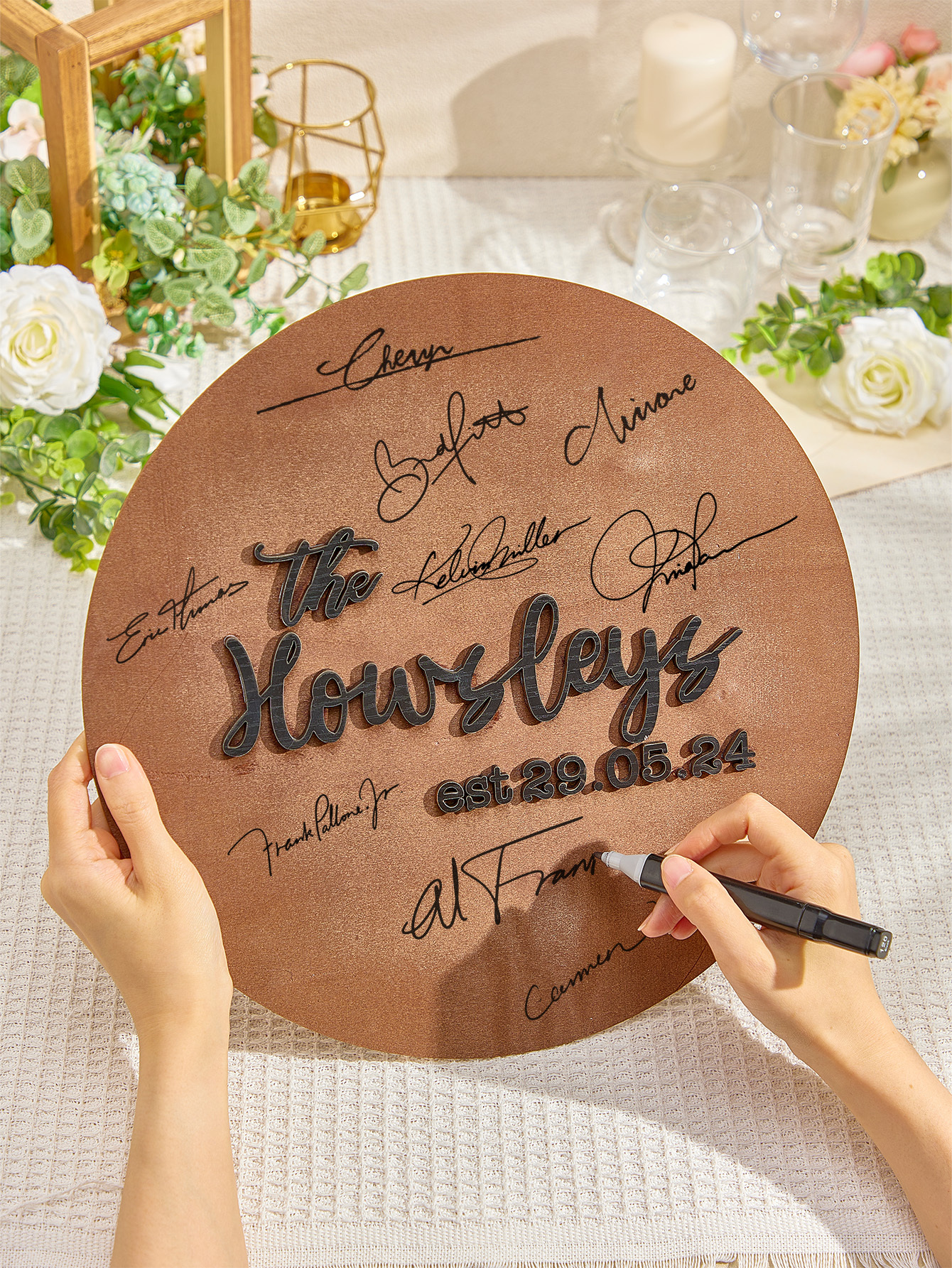 Personalized Wedding Guestbook Sign Custom Wooden Guest Book