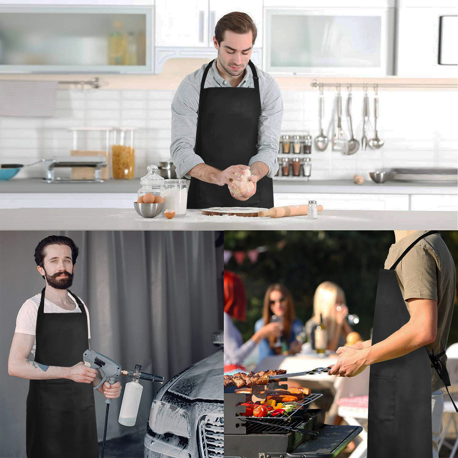 Custom Men’s Waterproof Heat Transfer Apron – Personalized Cooking Apron with Your Own Design