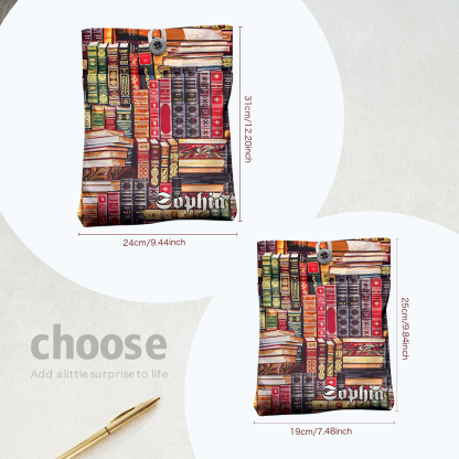 Personalized Book Cover with Pocket Book Cover Protector Gift for Book Lover