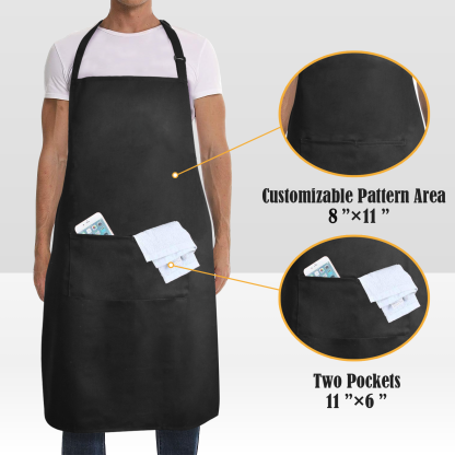 Custom Men’s Waterproof Heat Transfer Apron – Personalized Cooking Apron with Your Own Design