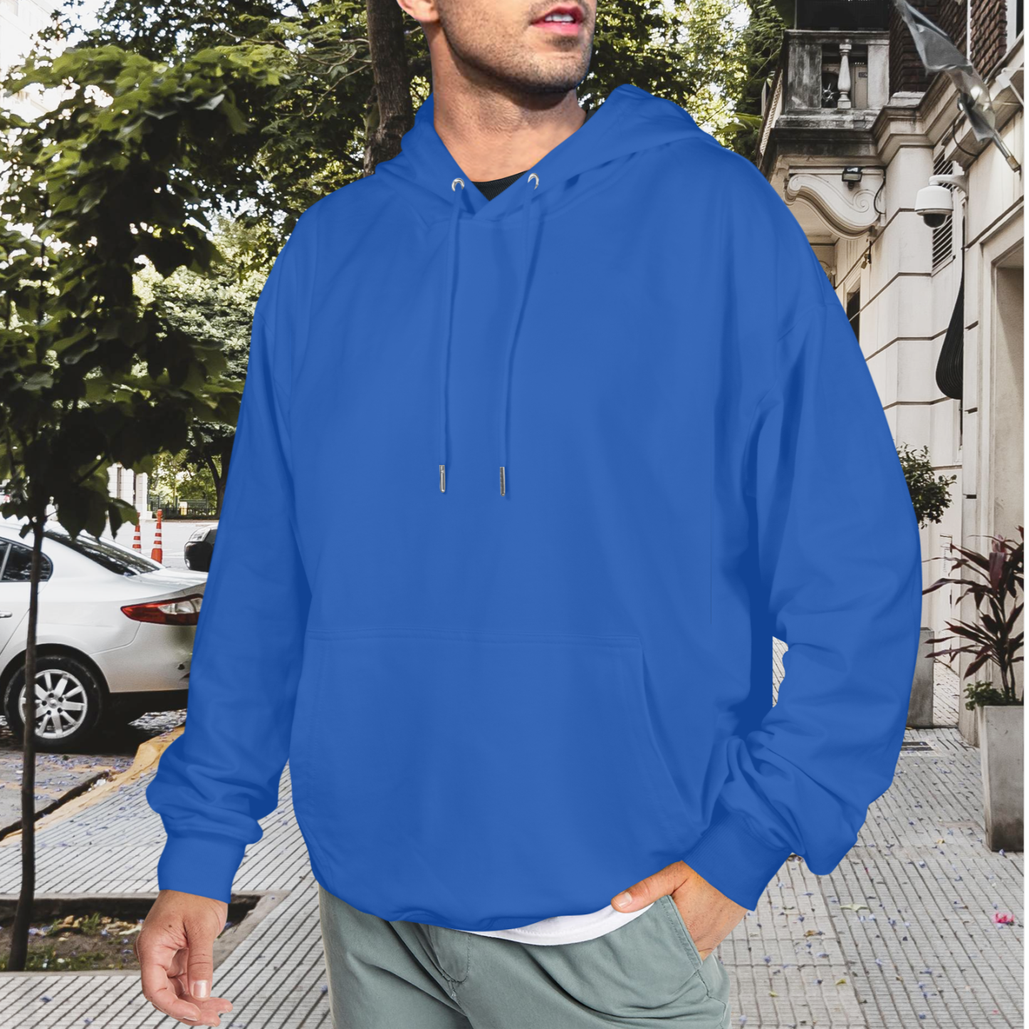 Custom Men's Pullover Hoodie – Personalized Front Print Hoodie with Kangaroo Pocket
