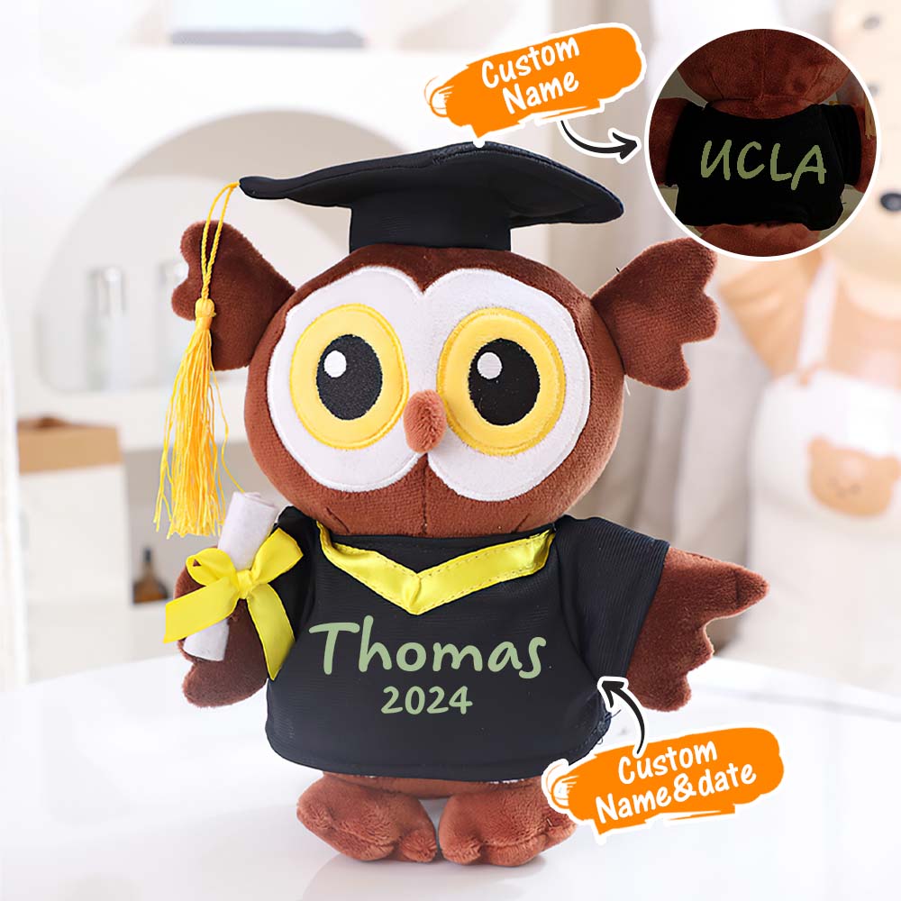 Personalized Owl Toy with Your Name and Graduation Date Celebrate Graduation Gifts