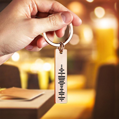 Custom Engraved Music Code Song 3D Bar Keychain with Text