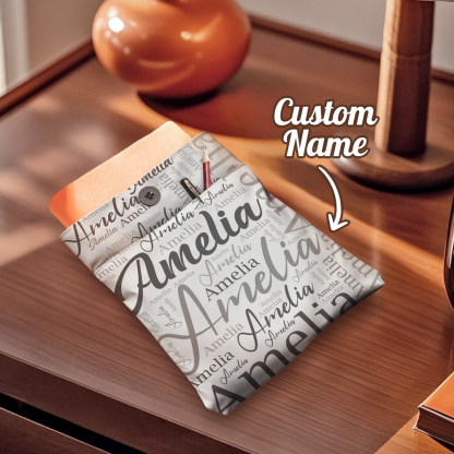 Personalized Name Book Cover with Pocket Book Cover Protector Gift for Book Lover