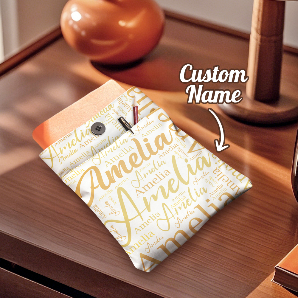 Personalized Name Book Cover with Pocket Book Cover Protector Gift for Book Lover