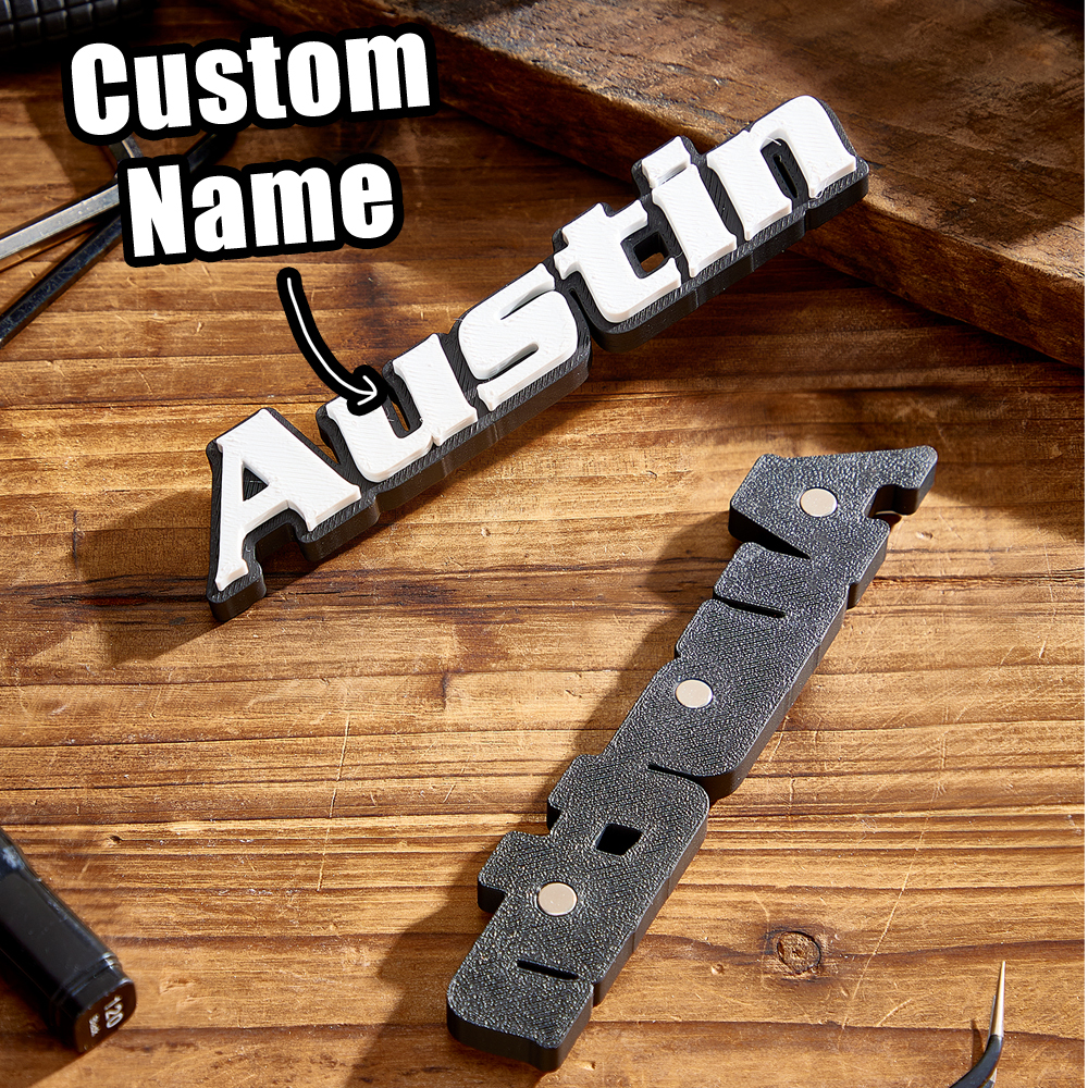 Personalized 3D Name Toolbox Magnet Workshop DIY Accessory Gift for Dad Mechanic