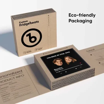 FridgeBeats Framed Custom Music Fridge Magnet Custom Face Text Fridge Magnet Album Fridge Magnet Music Wall Photo Sticker Gift for Couple