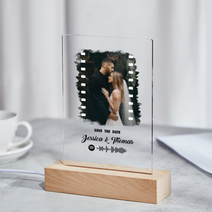 Custom Photo Music Plaque Personalized Glass Keychain Gift Foe Lover