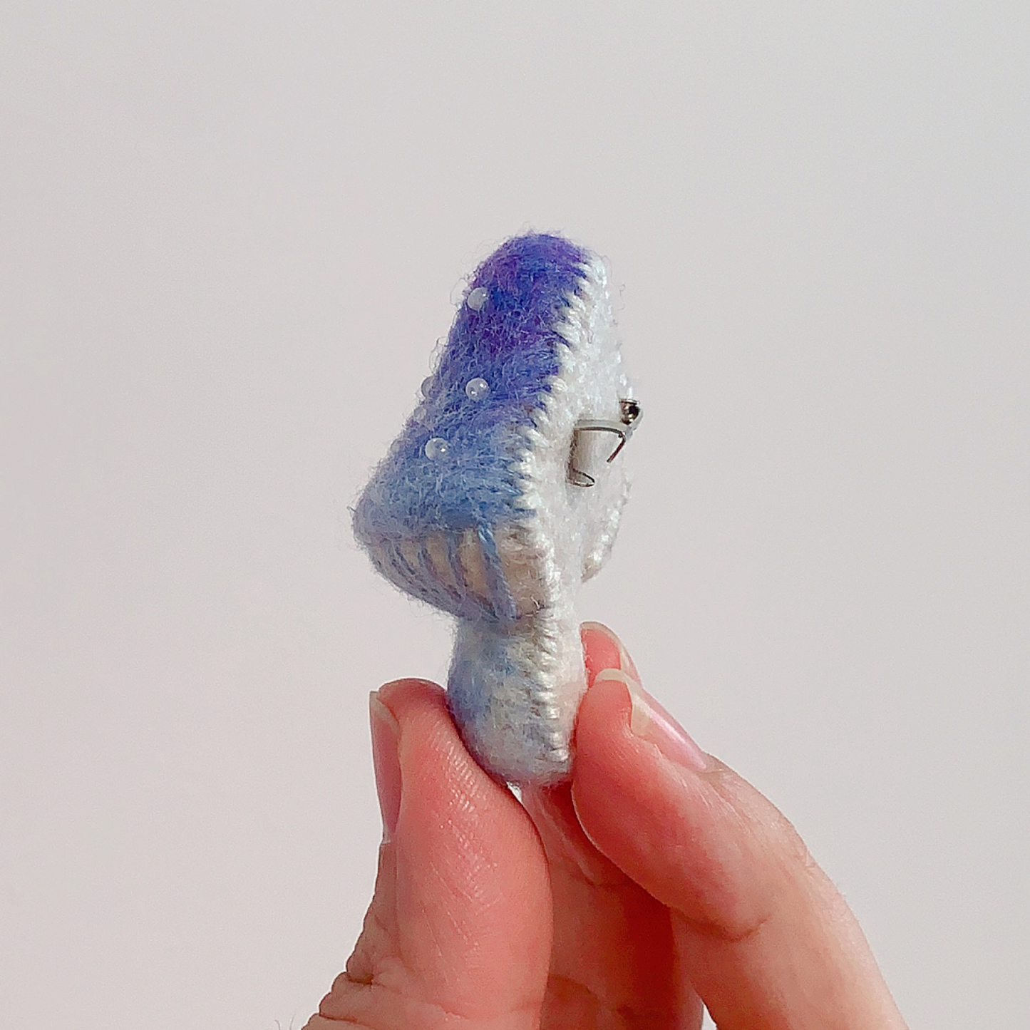 Whimsical Handmade Felt Mushroom Brooch - Unique Nature-inspired Accessory