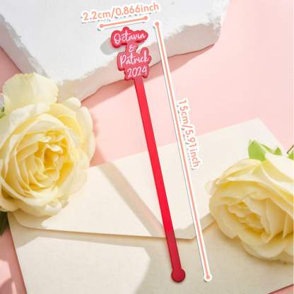Personalized Stirring Stick with Text Acrylic Drink Cocktail Tag Wedding Birthday Party Essentials
