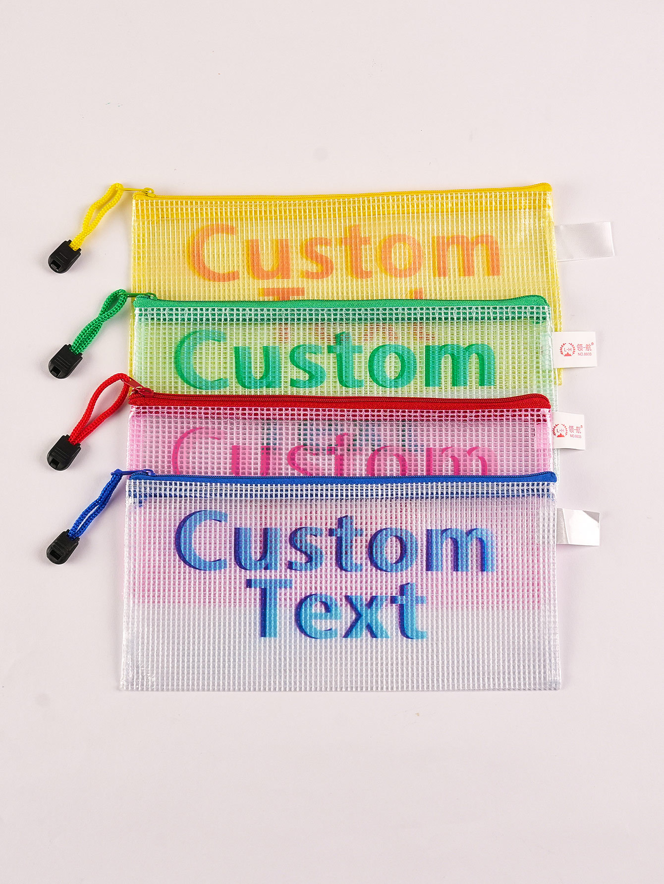 Personalized Wedding Stationery Zipper Bag - Custom Text Design