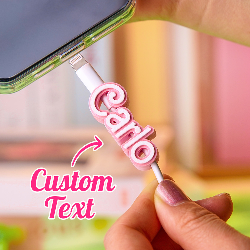 Personalized 3D Print Name Cable Holder Gift for Friend Family Mobile Phone Accessory