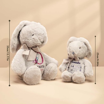 Personalized Bunny Rabbit Plush Stuffed Toy Gift for Children