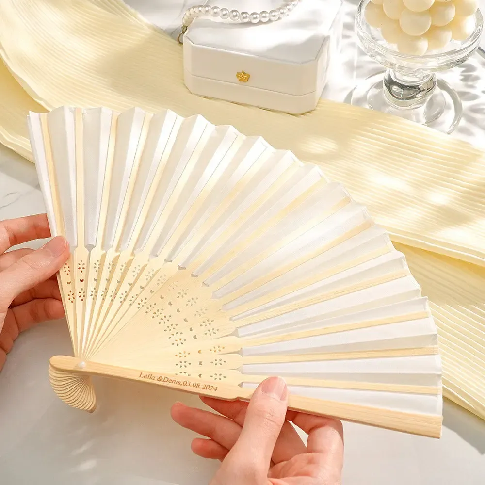 Personalized Bamboo Ribs Fan Wedding Favour Handheld Fan