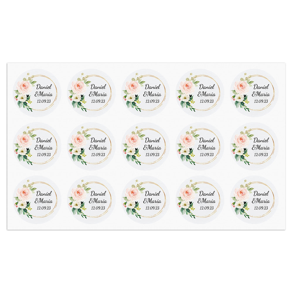 Personalized Thank You Stickers Round Wedding Birthday Favor labels for Gifts
