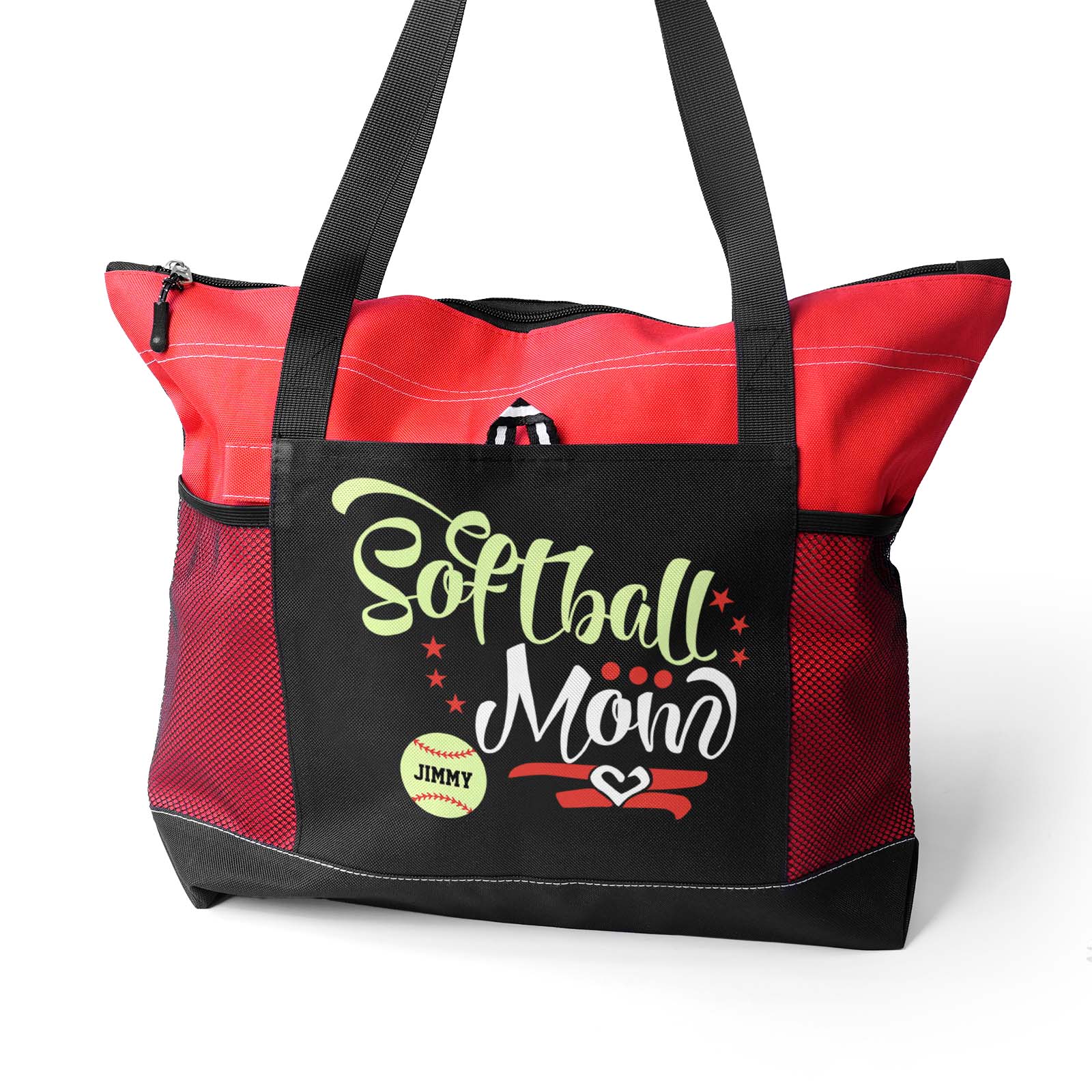 Custom Baseball Softball Mom Handbag Tote Bag Birthday Gift for Women Sport Lovers