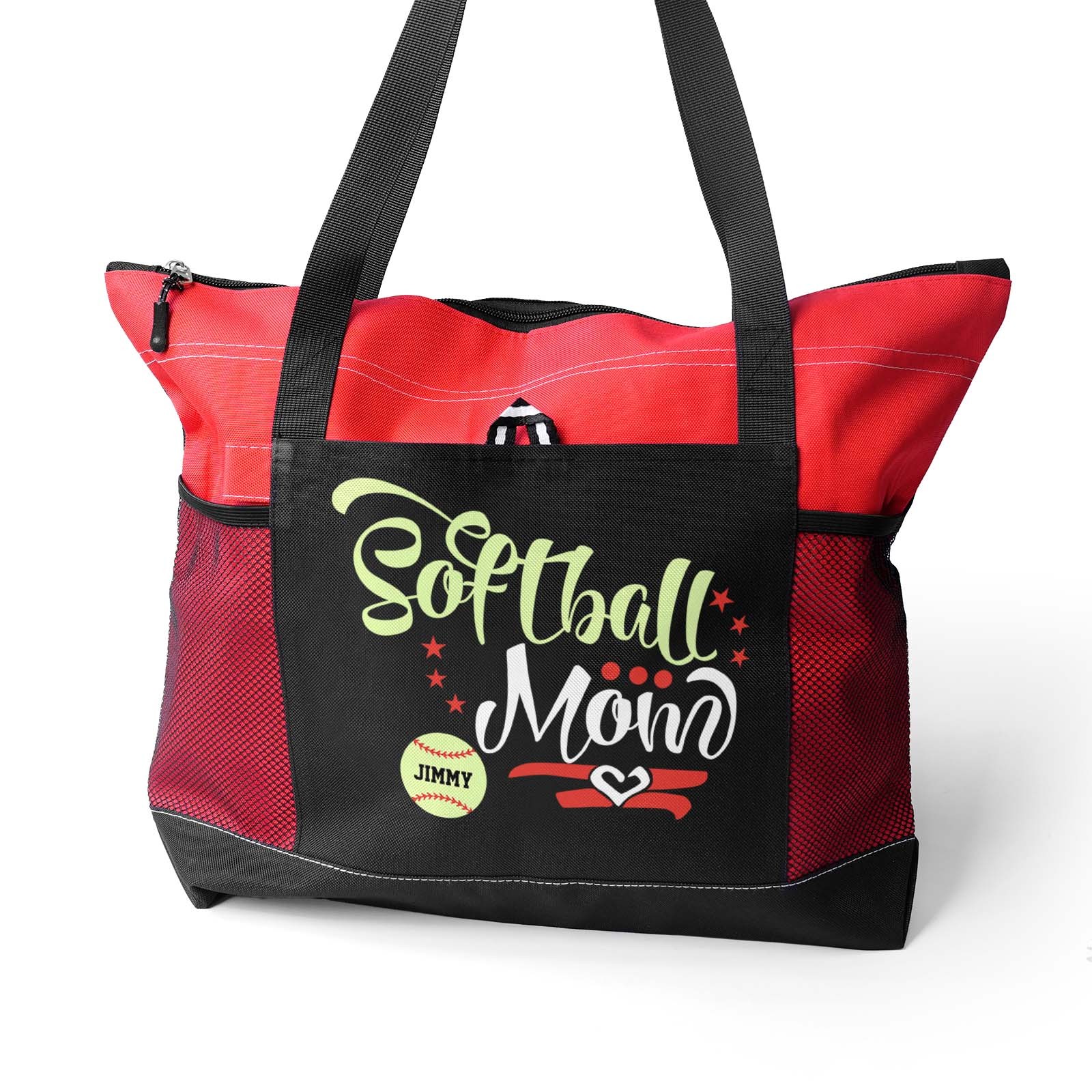 Custom Baseball Softball Mom Handbag Tote Bag Birthday Gift for Women Sport Lovers